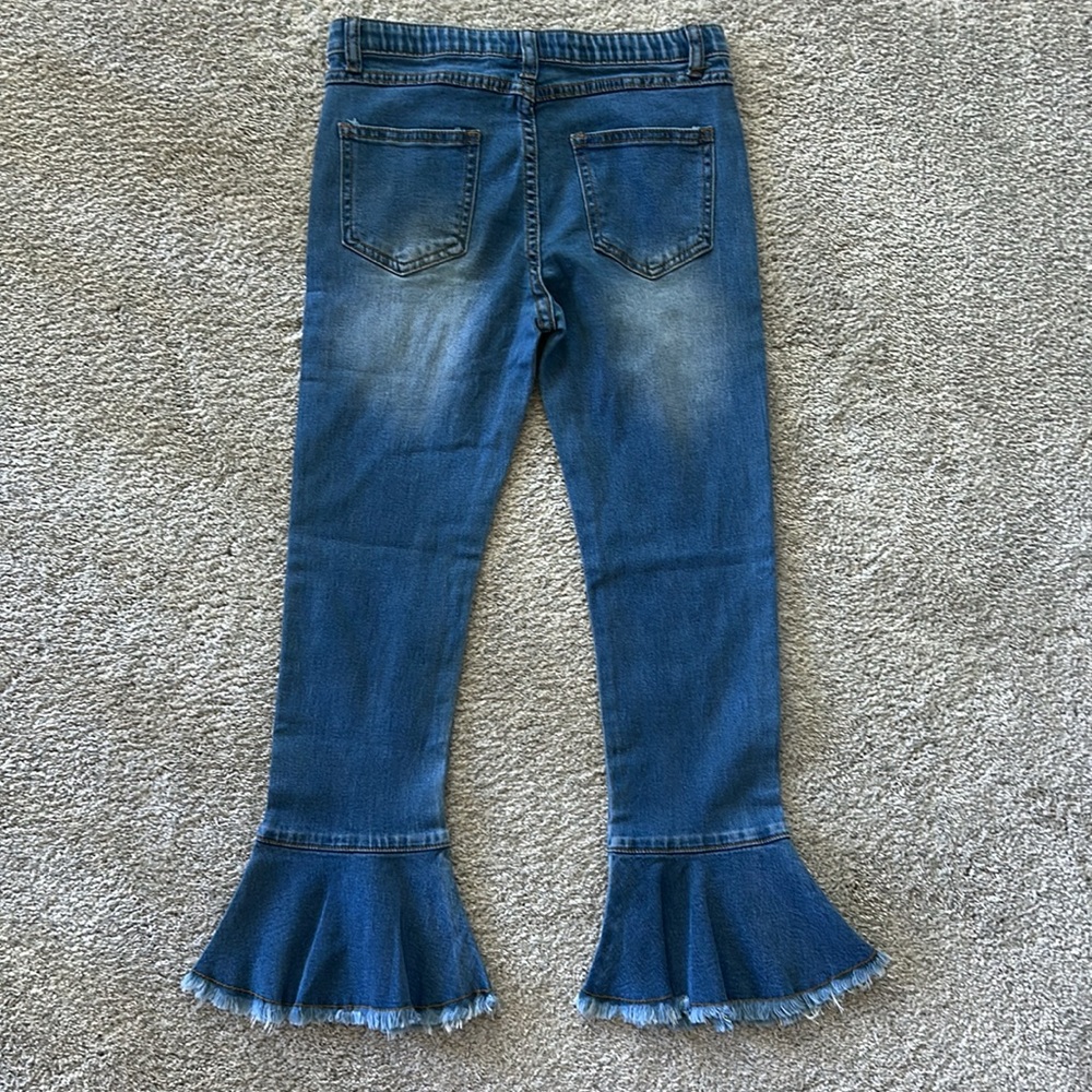 Hayden Girls Dark Blue Flare Jeans - Picture 4 of 7